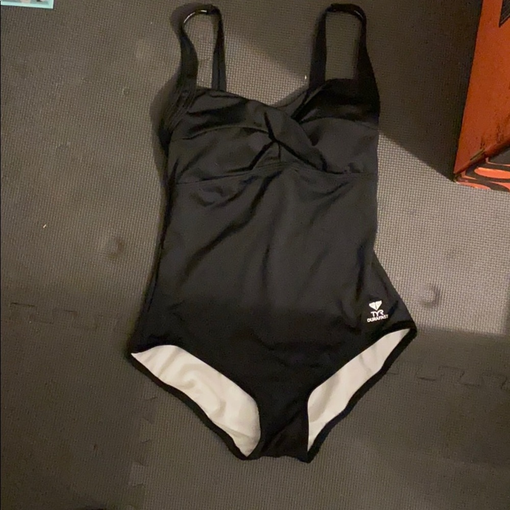 TYR black one piece swim suit